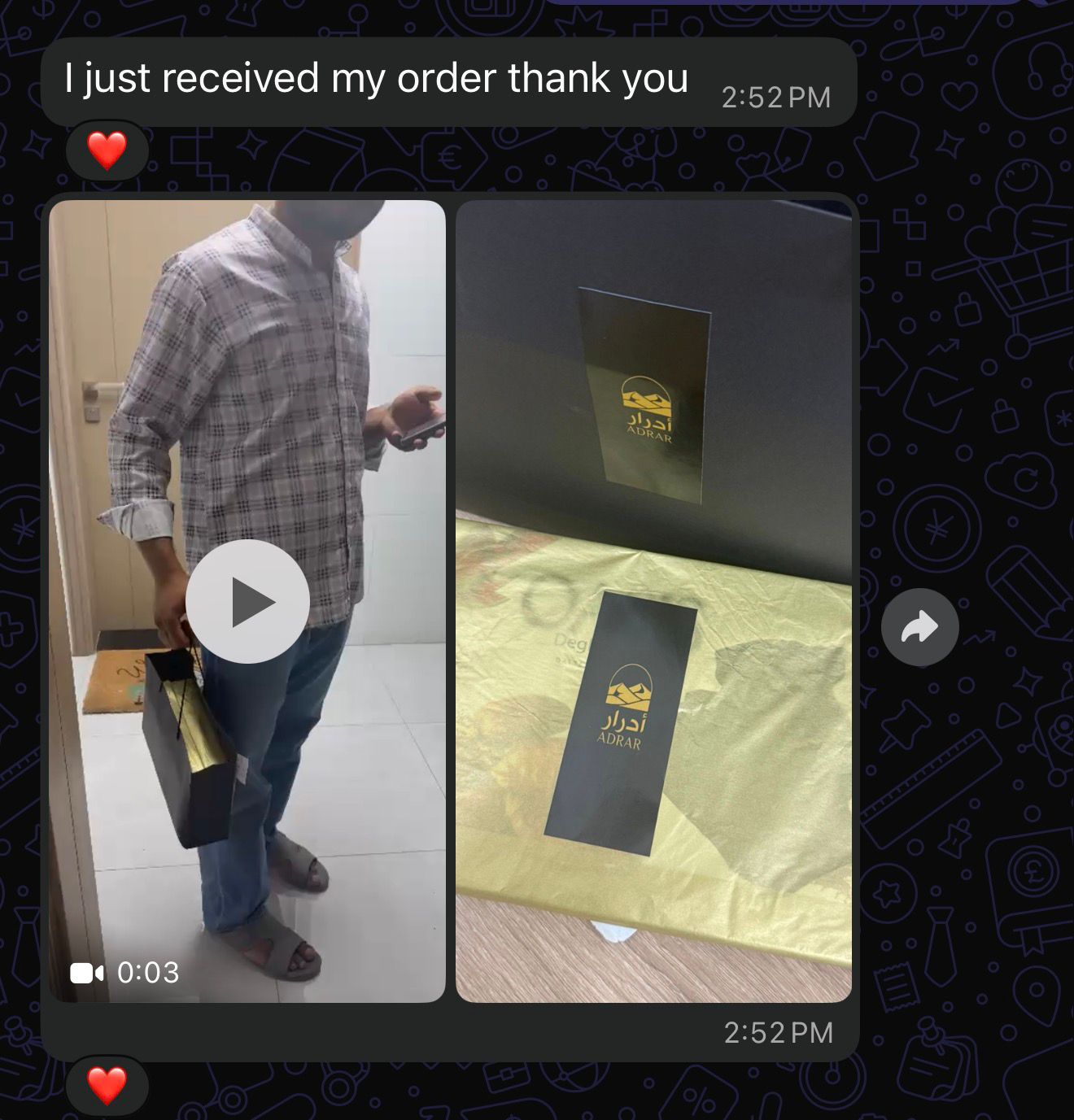 Customer received order – unboxing photos